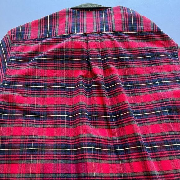 Nautica Men's Button Down Cotton Long Sleeve Shirt Red/Green/Blue Plaid Medium - Picture 8 of 10